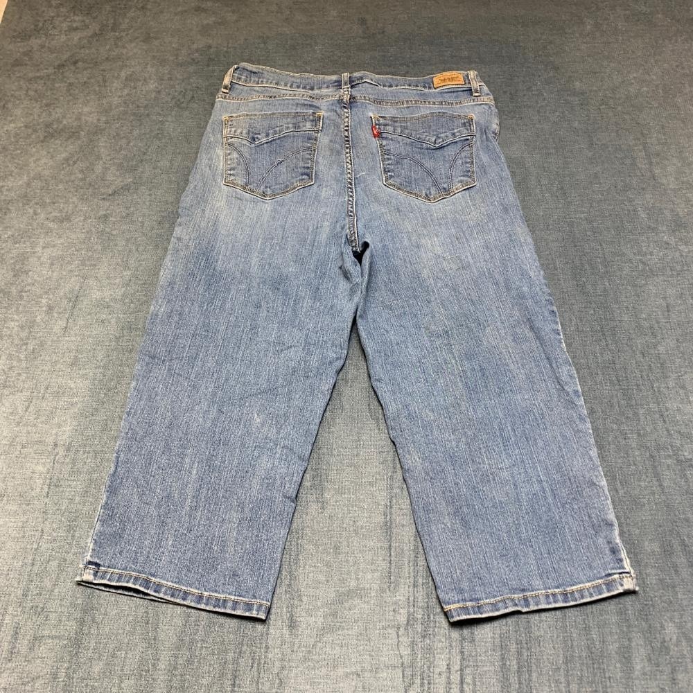 Levi's Perfectly Slimming Crop Jeans Womens 16 32x20 Blue Denim Cotton Mid Rise